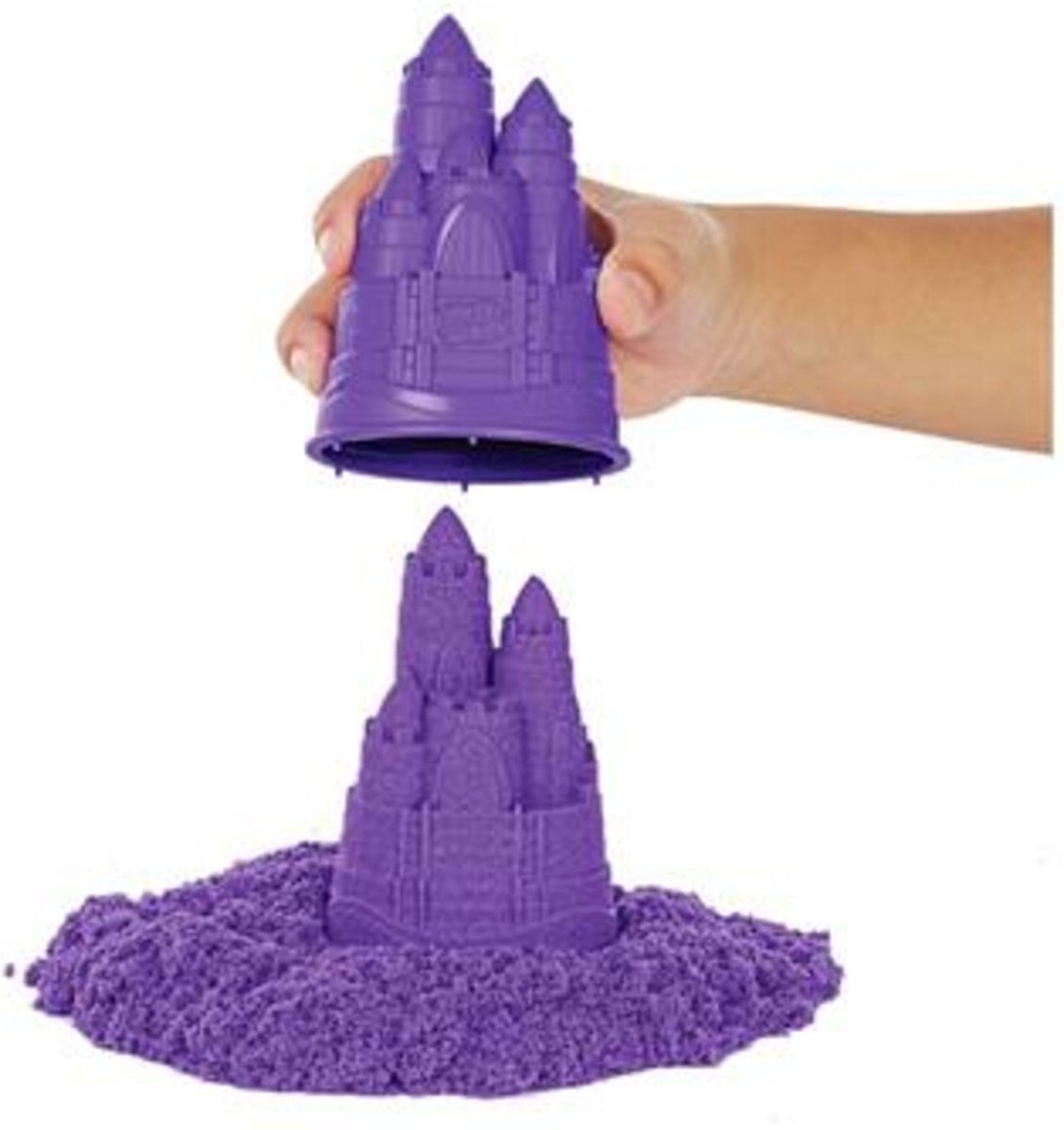 Kinetic Sand - Zandbak-set met 454 g paars origineel Kinetic Sand opbergzandbak 4 vormen en gereedschap - Sensorisch speelgoed — afbeelding 16
