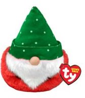 TY Teeny Puffies Christmas Gnome Green Hat 10 cm 1 stuk