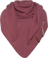 Knit Factory Coco Gebreide Omslagdoek - Driehoek Sja Dames   Xxl Sjaal   Urban Green   190x85 Cm   Inclusief Sierspeld 725335719