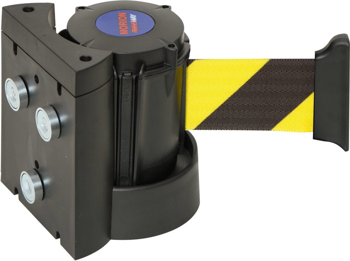 Morion magnetische wandcassette met lint, geel zwart 3 meter