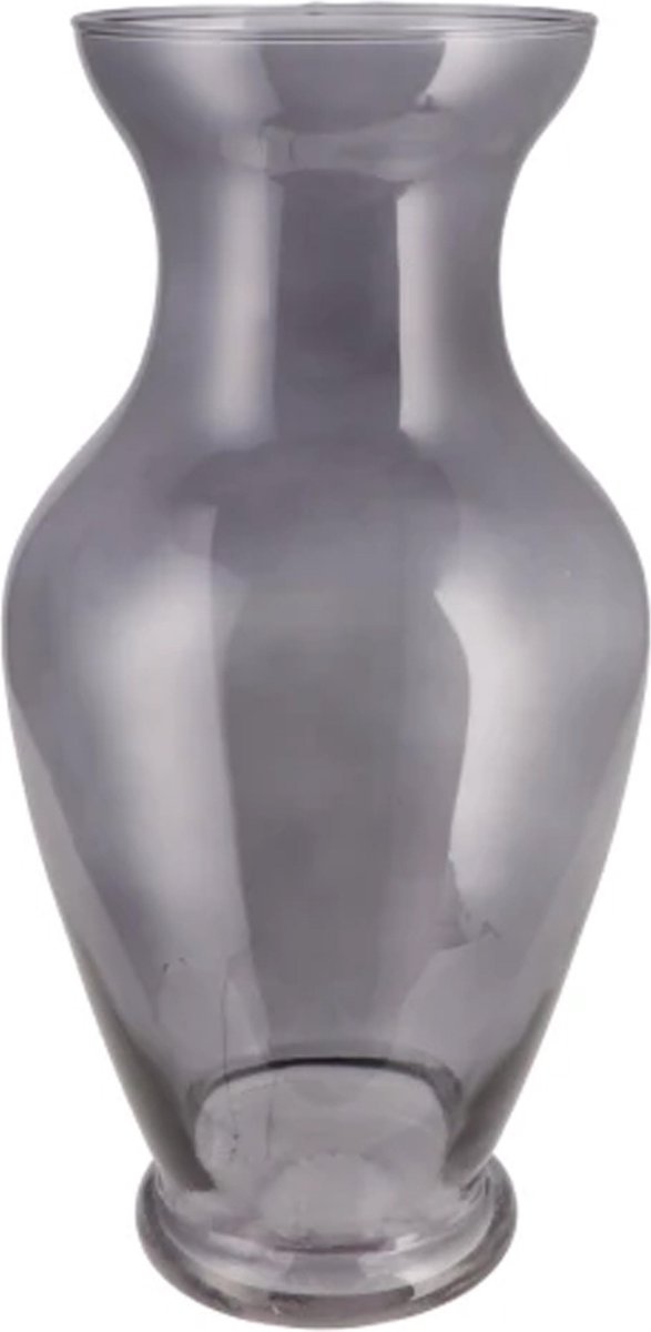 DK Design Bloemenvaas Mira - trompet vaas model - smoke glas - 18 x 37 cm - boeketvazen