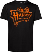 T-shirt Happy Halloween | Halloween Kostuum Volwassenen | Halloween | Foute Party | Zwart | maat L