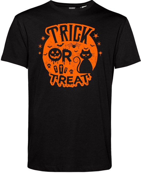 T-shirt kind Trick Or Treat Cat | Halloween Kostuum Voor Kinderen | Halloween | Foute Party | Zwart | maat 92