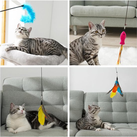 5 Têtes De Rechange Libellule Pour Teaser à Chat - Peluche Douce, Avec Boucle, Jouet Interactif