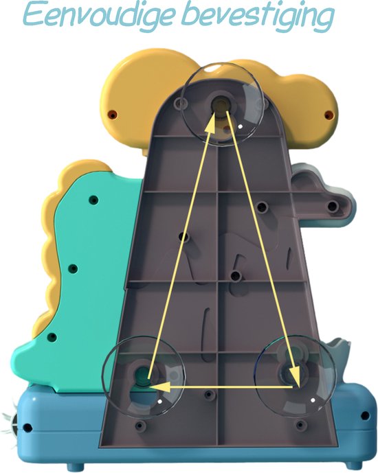 Kiddel 2 in 1 Dinosaurus waterglijbaan / waterval speelgoed voor in bad of onder de douche - Dinosaurus speelgoed voor badkamer - Kinderspeelgoed Speelset voor jongens en meisjes 3 jaar van Kiddel — afbeelding 5