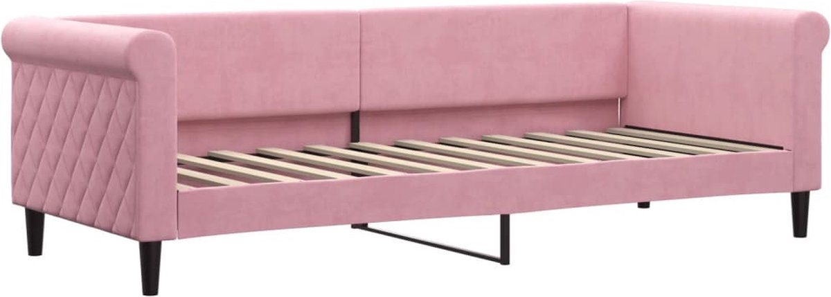vidaXL Slaapbank - 80x200 - cm - fluweel - roze