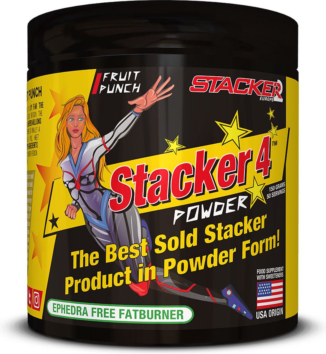 Stacker 4 Powder - Afslanksupplement - 150gr - Fruit Punch