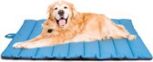 Waterdichte hondenmat voor buiten, wasbaar hondenbed, antistatisch, hygiënisch, opvouwbaar, grote reisdeken voor huisdieren, 110 x 68 cm (ijsblauw/grijs)