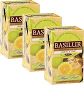 BASILUR Lemon Lime - Thé noir de Ceylan à l'arôme naturel de citron et de citron vert, 25x2 g