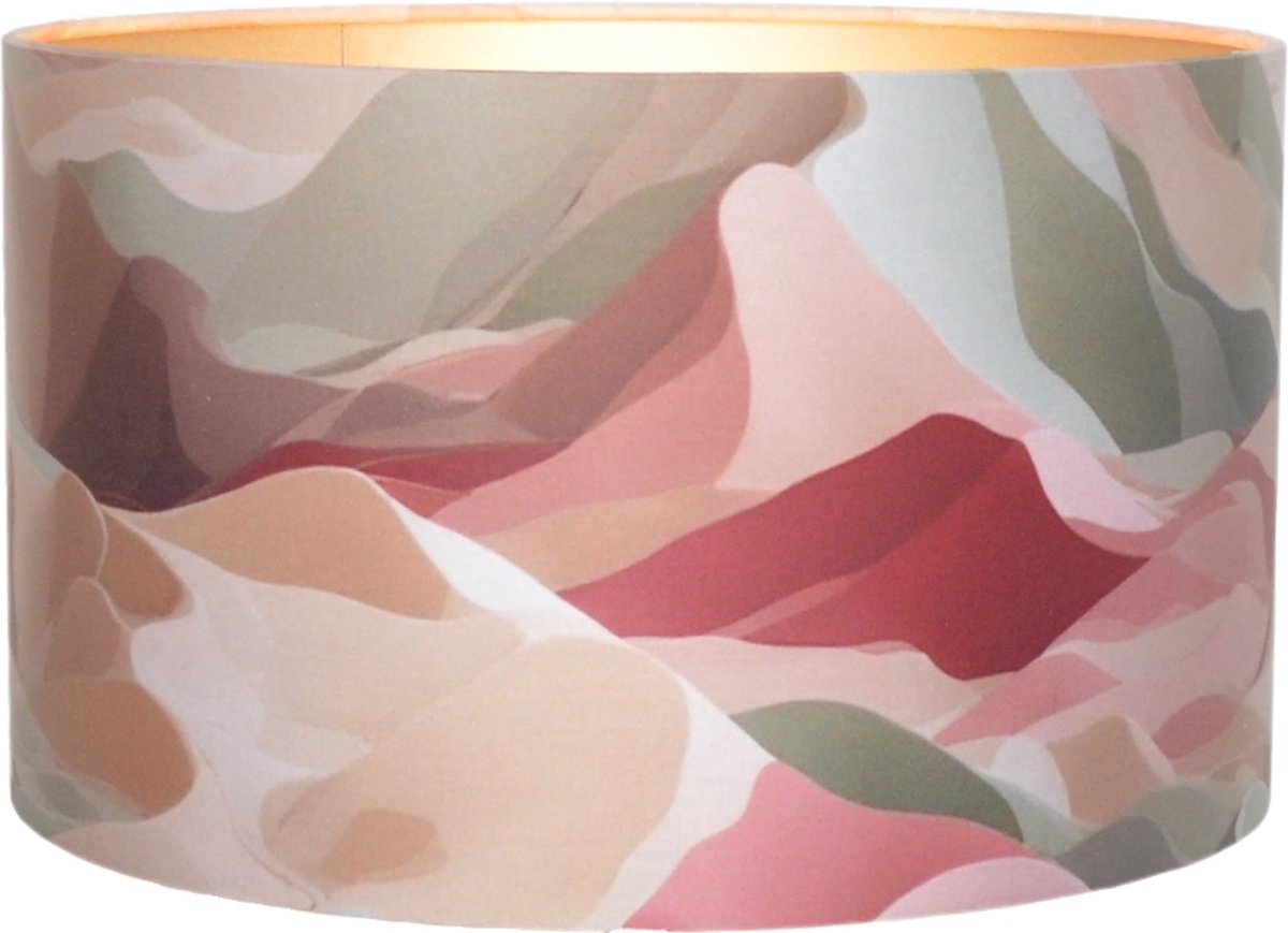 Lampenkap Oud Groen Burgundy Roze Dessert Dunes Print op Stof Rond 30 cm | Lauren S