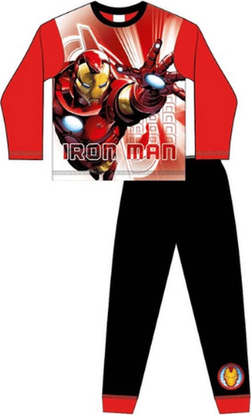 Iron Man pyjama - rood met zwart - Avengers pyama - maat 140