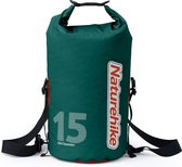 Dry Bag 15L, 25L, waterdichte tas met waterdichte mobiele telefoonhoes en lange verstelbare schouderriem voor kamperen, wandelen, varen, fietsen, raften, kajakken, snowboarden, 15 L, groen,