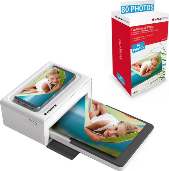 Foto: Agfa photo pack imprimante realipix moments cartouches et papiers 80 photos suppl mentaires impression bluetooth photo 10x15 cm smartphone apple et android 4pass sublimation thermique blanc