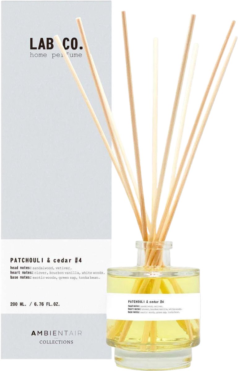 Lab Co. - Geurstokjes 'Patchouli & Cedar' (200ml)