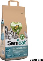 40 ltr Sanicat recycled cellulose pellets kattenbakvulling