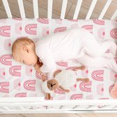 4 stuks babymatrasbeschermers, fitted sheet, Oeko-tex100, voor baby's, bassinet, 81 x 41 cm, geschikt voor prams, bassinet, moses manden, roze, 4 stuks