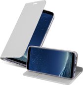 Cadorabo Hoesje geschikt voor Samsung Galaxy S8 PLUS in CLASSY ZILVER - Beschermhoes met magnetische sluiting, standfunctie en kaartvakje Book Case Cover Etui