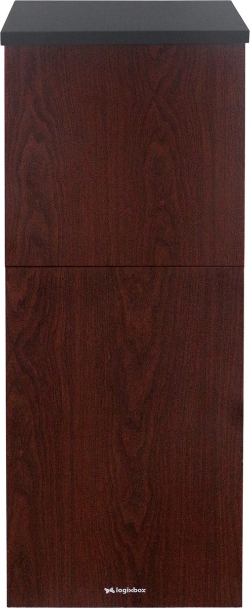 Logixbox - Pakketbrievenbus - Trendybox Wood - Hoge kwaliteit - 1.0 mm Staal - Vrijstaand met Achteruitname - Grijs -- GEEN Bouwpakket--