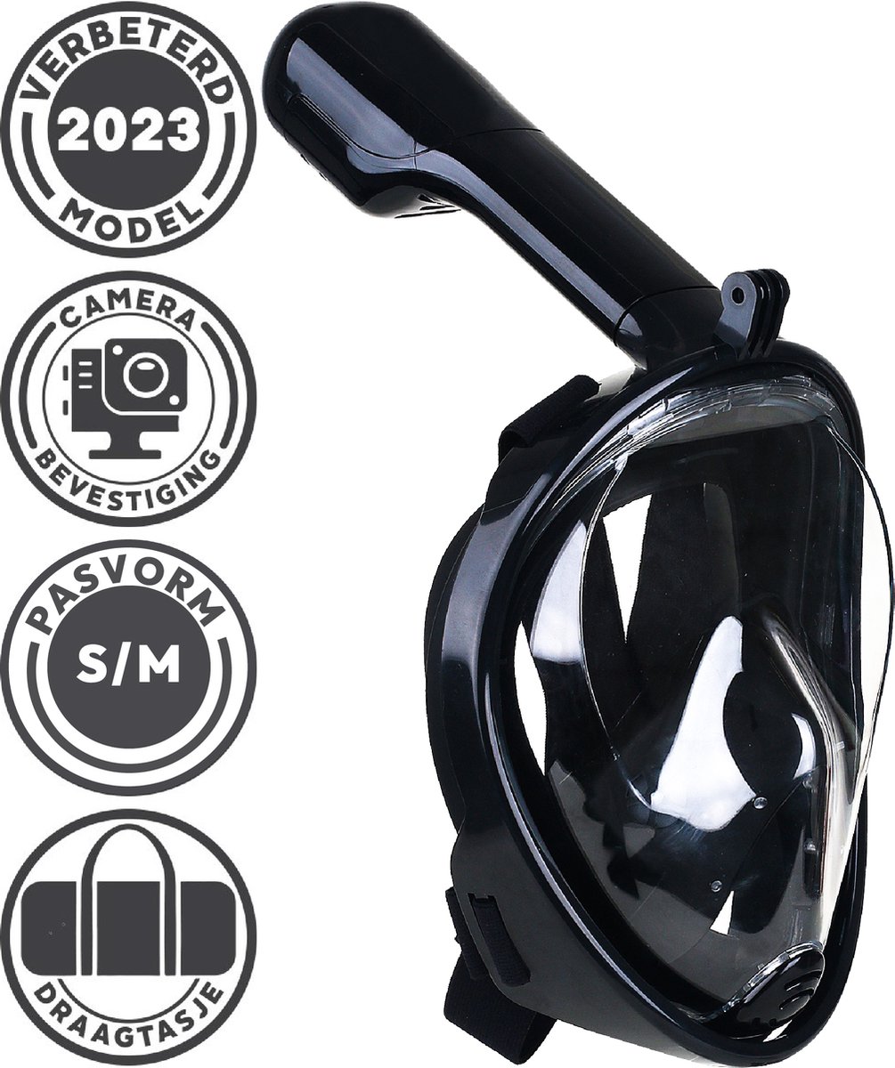Gadgy Snorkelmasker Volwassenen S/M- Snorkelset Zwart - Full Face Duikmasker - Duikbril met Snorkel - Snorkelen en duiken in 2024 - Gadgy