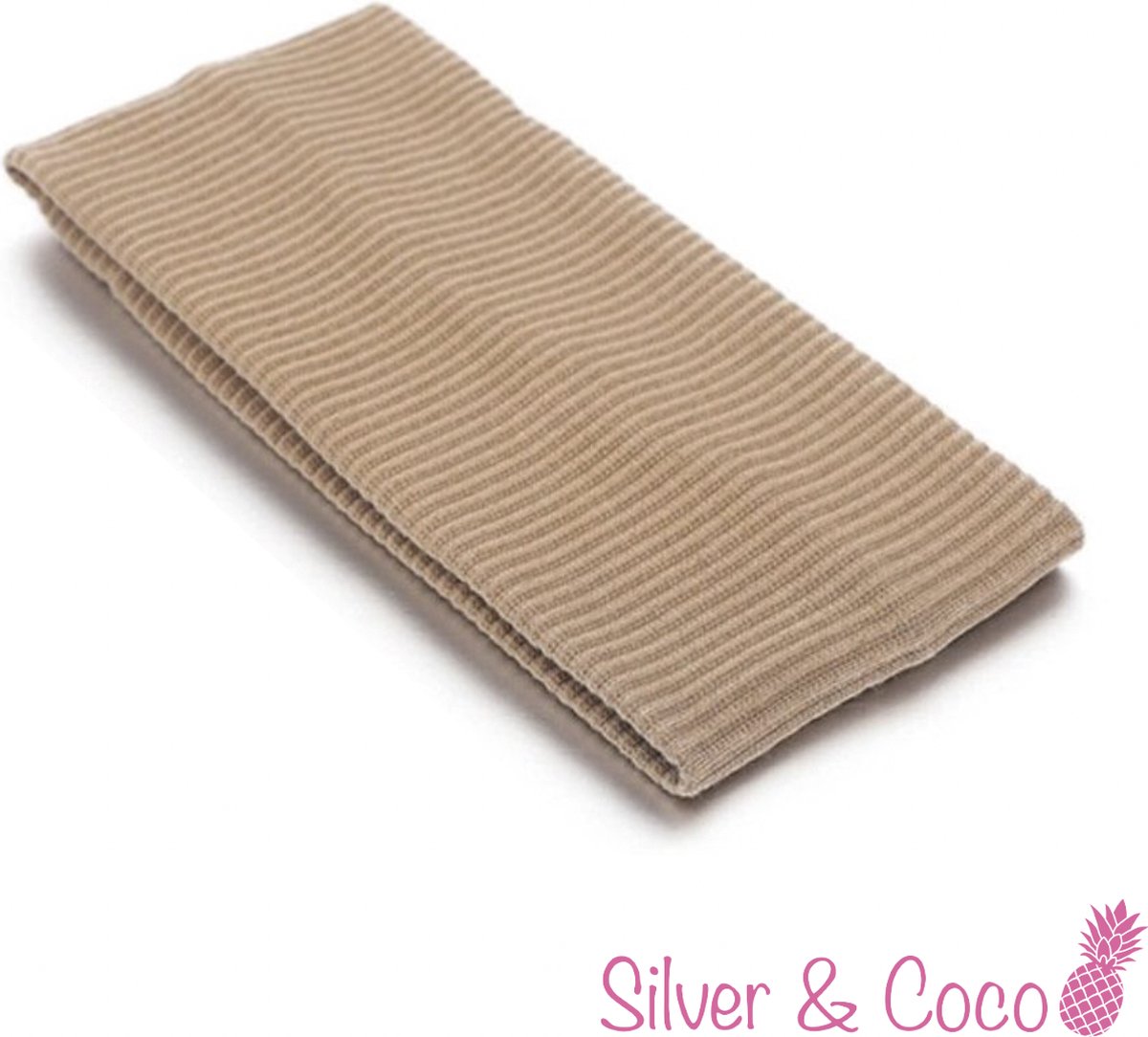 SilverAndCoco® - Brede Haarband Festival Dikke Stoffen Normale Hoofdband Hardlopen / Sport Yoga Boho Diadeem Dames / Elastische Haarbanden Breed - Beige