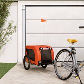 The Living Store Remorque vélo pour chien tissu oxford fer orange et noir - Sac de transport