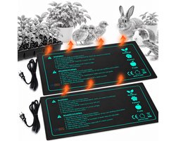 UniEgg® (2x) Kweekmat - verwarmingsmat planten en dieren - Voordeelpak (2) - Extra voordelig en geïsoleerd - 25 x50 cm- zaden - stekjes - kiemen - ook geschikt voor onder terrariums - spat waterdicht - 21 watt - zonder regelaar