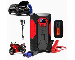 Jumpstarter Voor Auto-12V 4-in-1 - 1000A / 8000 mAh Powerbank - Startkabels - Jumpstarters - 18W USB-C Snellader - LED Zaklamp - SOS Noodlicht - Noodpakket - Alle Voertuigen - Inclusief Opberghoes