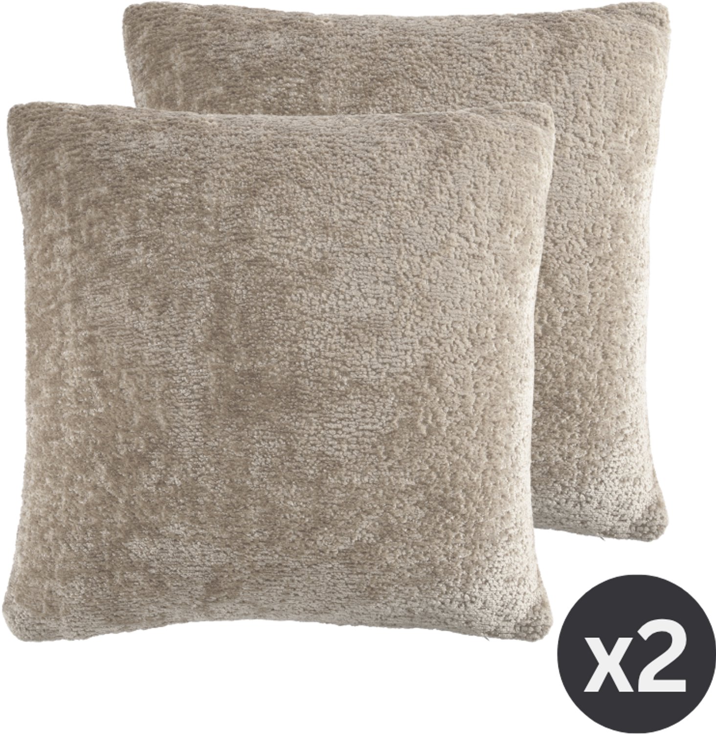 Tiseco Kussen (gevuld) JULIE - Afneembare hoes - 45x45 cm, taupe