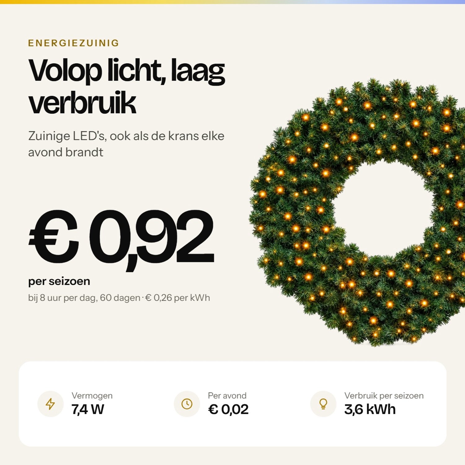 Blynx Kerstkrans met Verlichting Buiten - Ø 100 cm - 200 Klassiek Warm Witte LED Lampjes met Twinkle Effect - IP67 waterdicht - Koppelbaar - Incl. Startkabel – foto 2