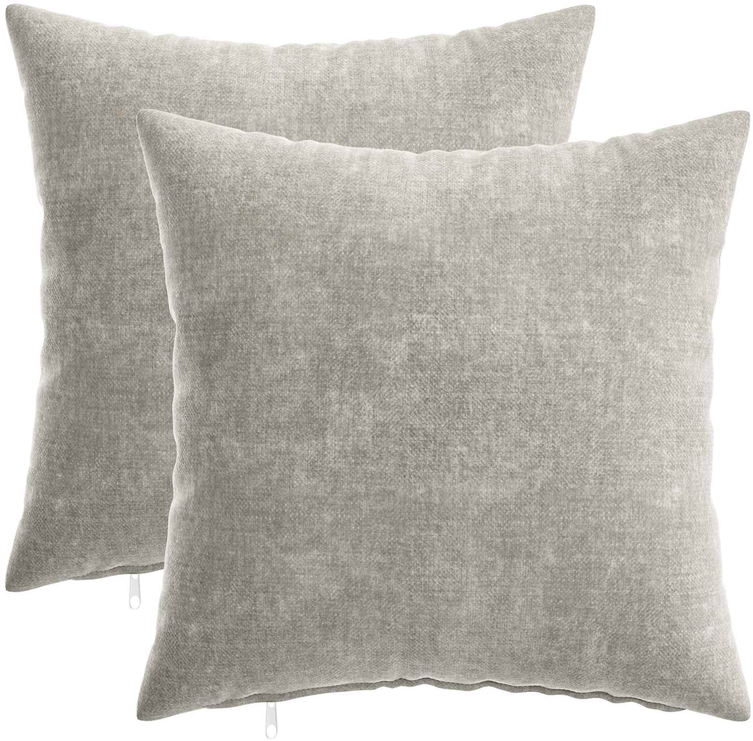 vidaXL Dekenkussen - 2 - st - HEERLEN - Lichtgrijs - 30 - x - 30 - cm - Chenille - Stof