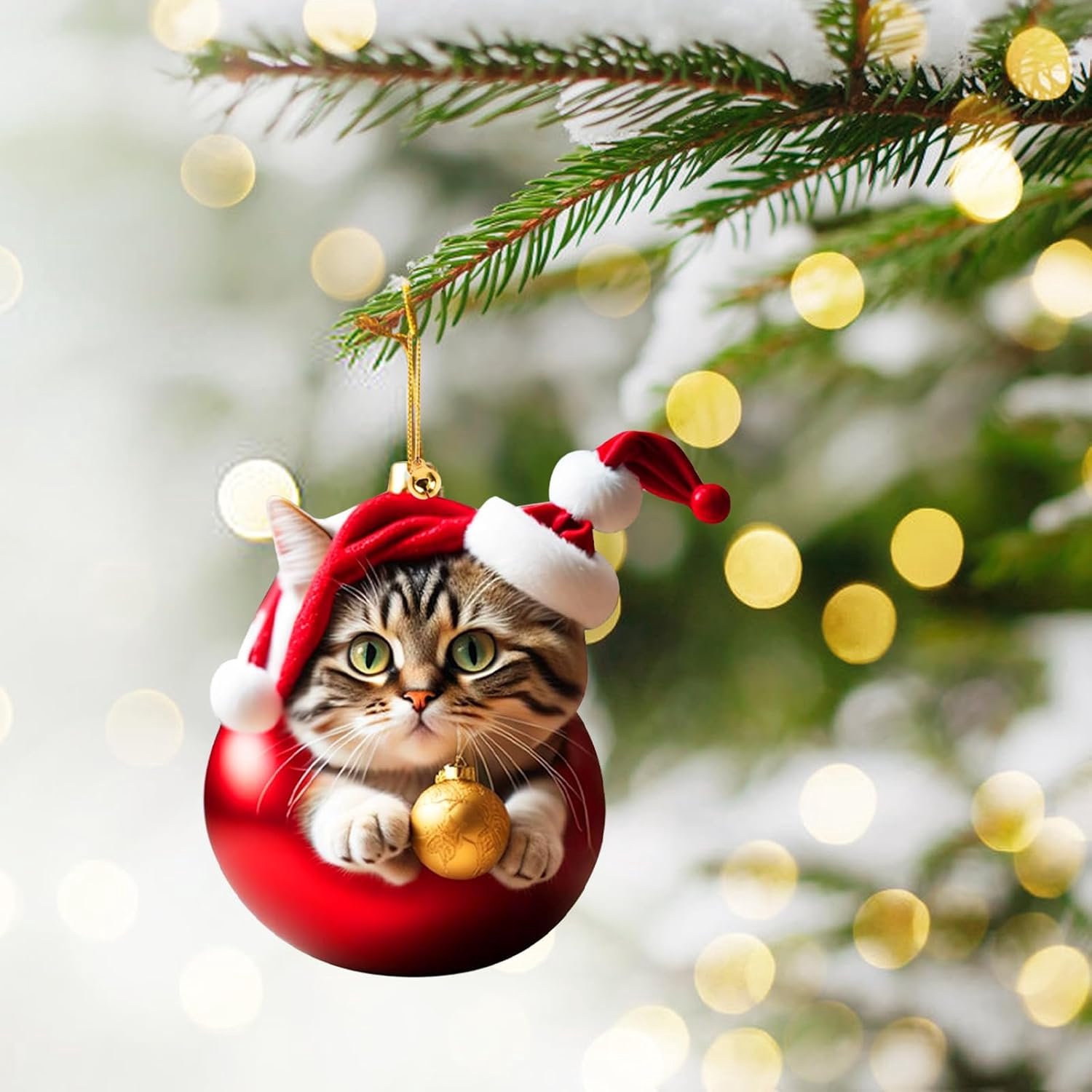 kerstballen katten - 10 stuks - Kersthanger Katten - kerstdecoratie - Kerstballen Kat Set - 2D Acryl Kerstboom Decoratie - kerstdecoratie voor binnen - Katten Kerstornamenten - Schattige Kitten Hangende - Kerstboomversiering - kerst decoraties – foto 2