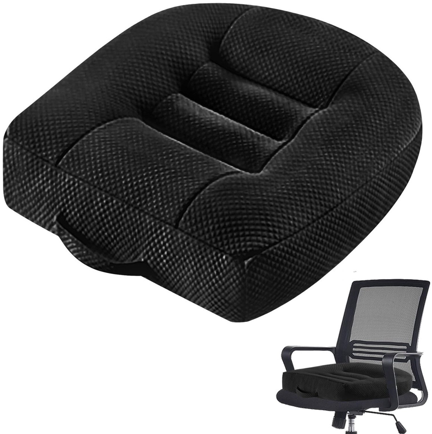 Duraxl Zitkussen - Orthopedisch - 40 x 40 cm - 12 cm dik Zwart