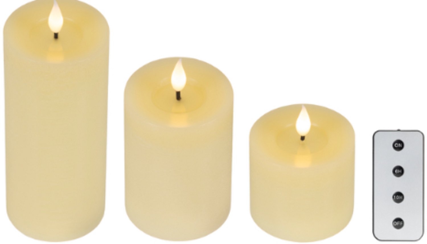 Lumineo Ledkaars lumineo fire flame eff creme 3 groottes