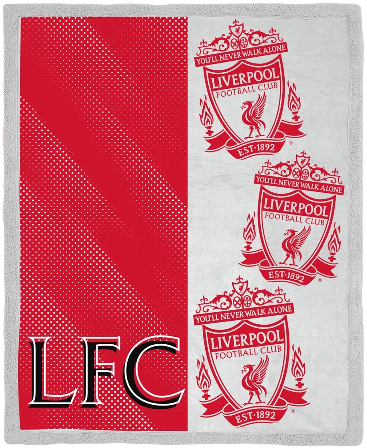 Duraxl Plaid - Sherpa fleece - Liverpool FC - 120 x 150 cm Rood
