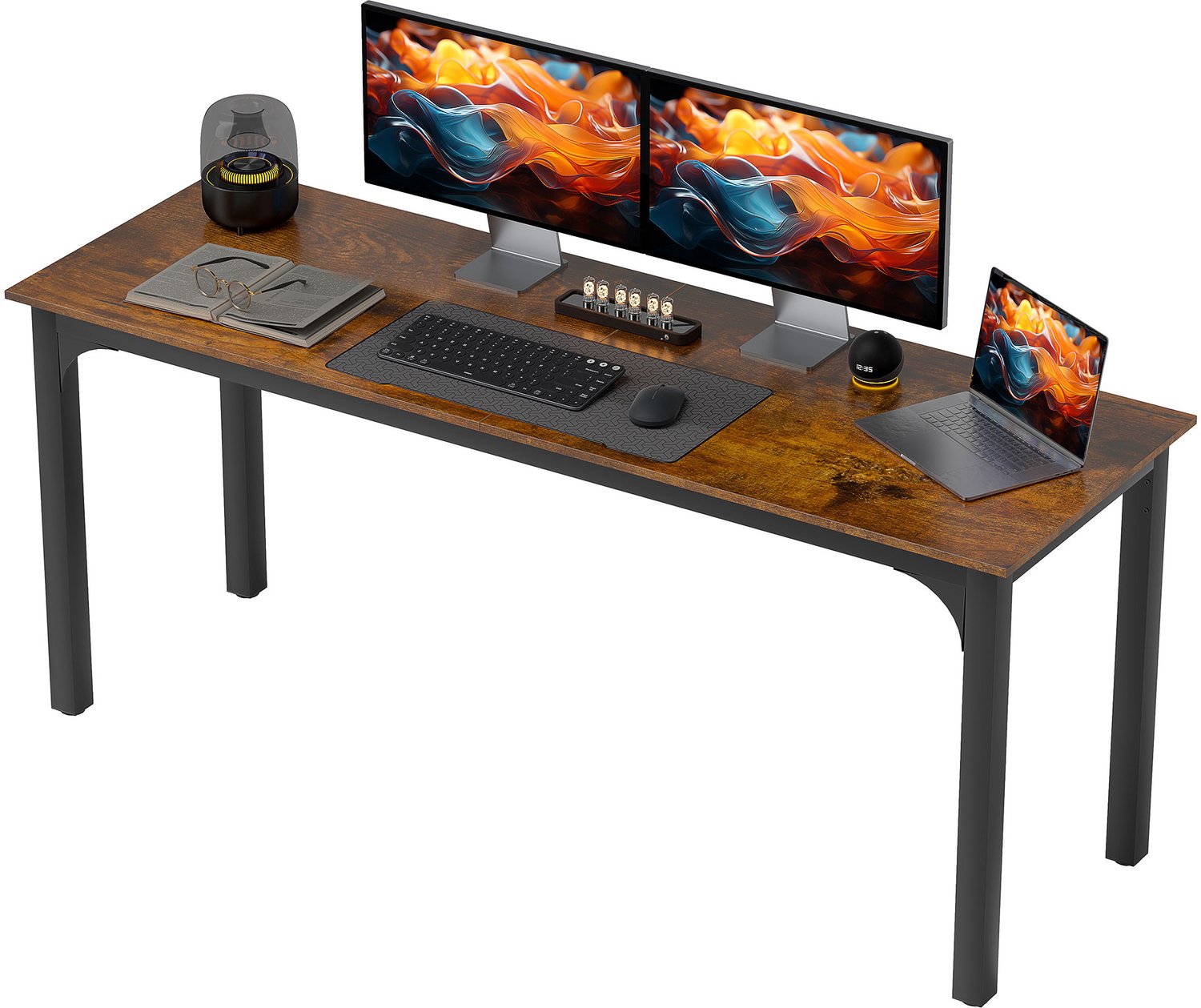 Lunpog Bureau - Computerbureau - Industrieel design - 180 x 60 x 75 cm - Bruin Rustikal-Braun