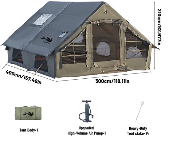 Opblaasbare Tent voor 4-6 Personen – Familietent met Luchtpomp – UPF 50+ – Ventilatie en Dubbele Deur — afbeelding 2