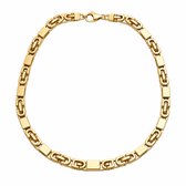 Goudkleurige ketting heren schakel ketting platte schakel halsketting minimalistisch ontwerp 6 mm brede schakels metalen ketting voor dagelijks gebruik