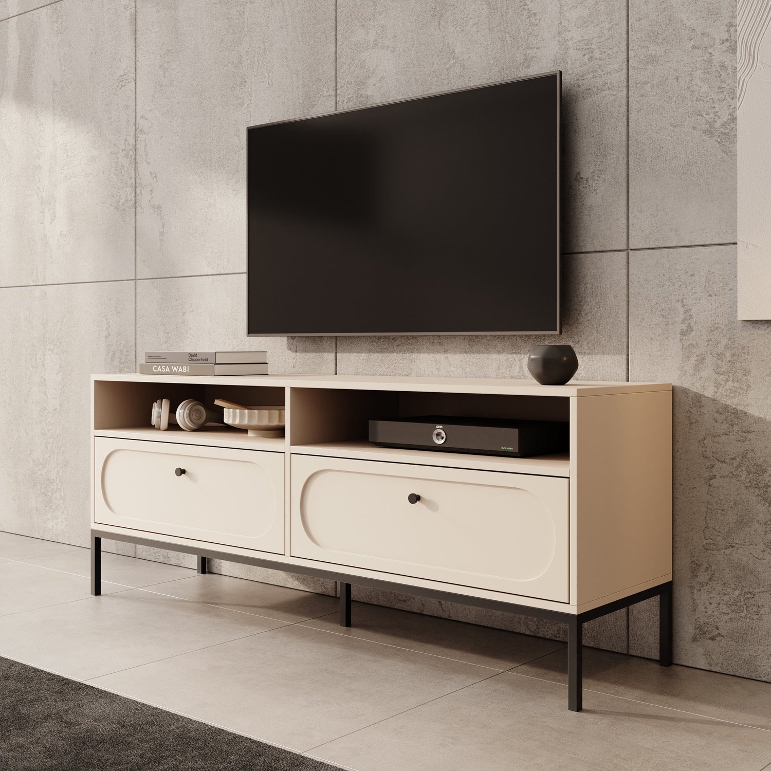 MEUBELLA Montserrat - TV-Meubel - Beige - 150 cm