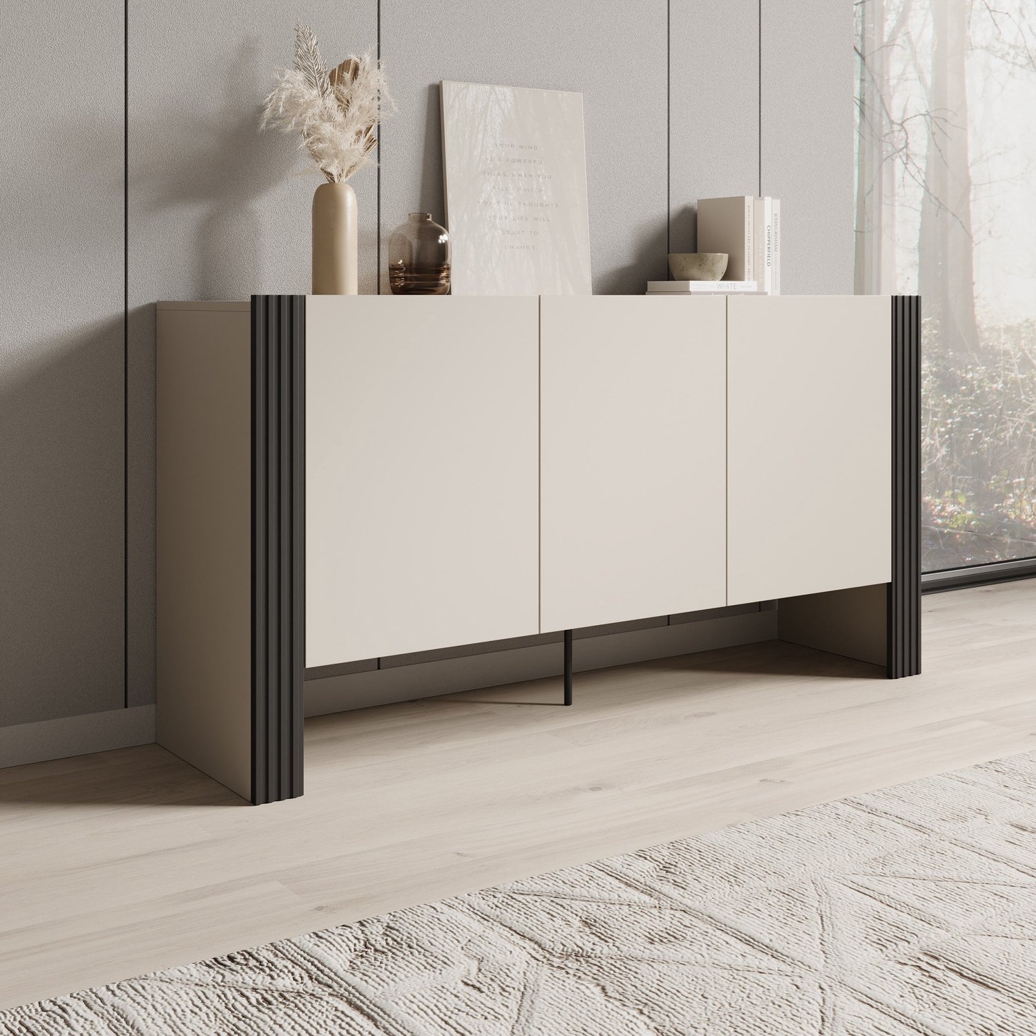 MEUBELLA Torevia - Dressoir - Beige - 151x41x79 cm