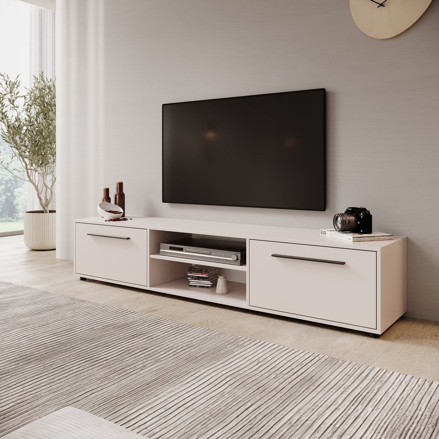 MEUBELLA Montalo - TV-Meubel - Beige - 190x40x38 cm