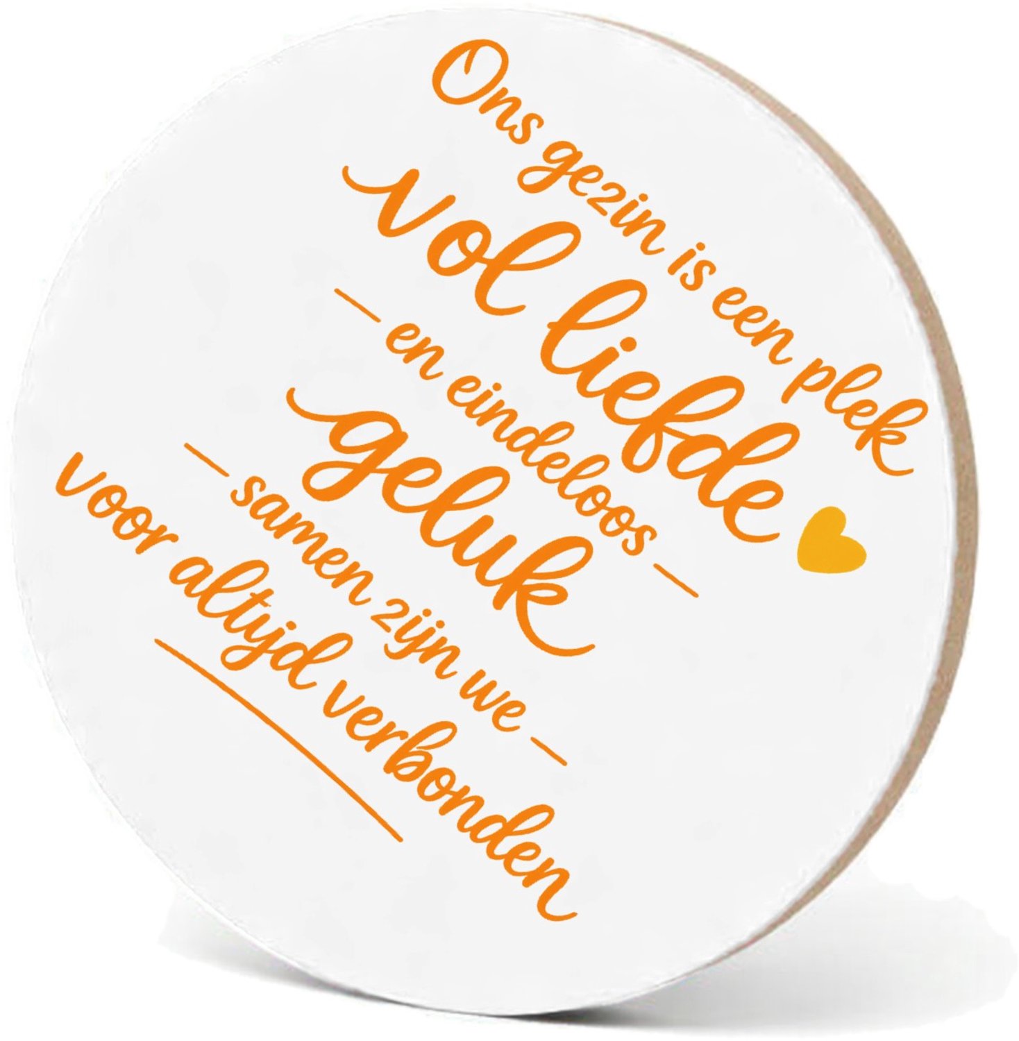 Mr Cadeautjes MDF fotolijst - design Een warme familie-quote in handgeschreven stijl met een klei | cadeau Wit