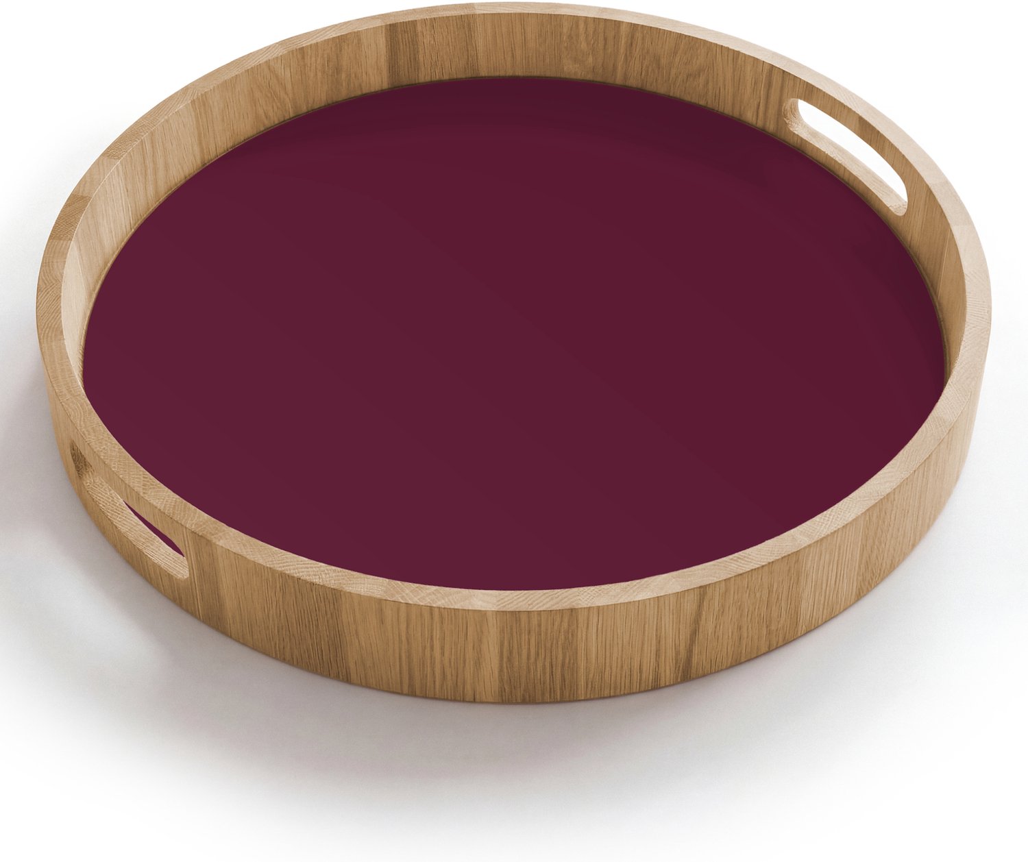 Dienblad rond 40x40 cm - Schootdienblad hout - Deep - Plum - Paars - Borrelplank rechthoek - Plateau houten dienbladen