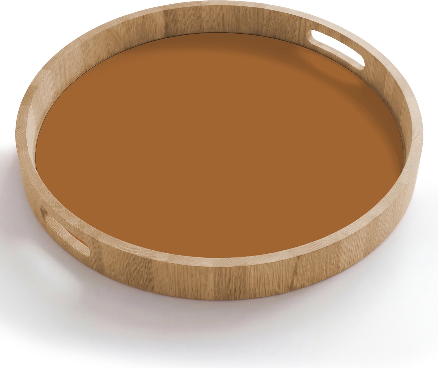 Dienblad rond 50x50 cm - Schootdienblad hout - Spiced - Cinnamon - Bruin - Borrelplank rechthoek - Plateau houten dienbladen