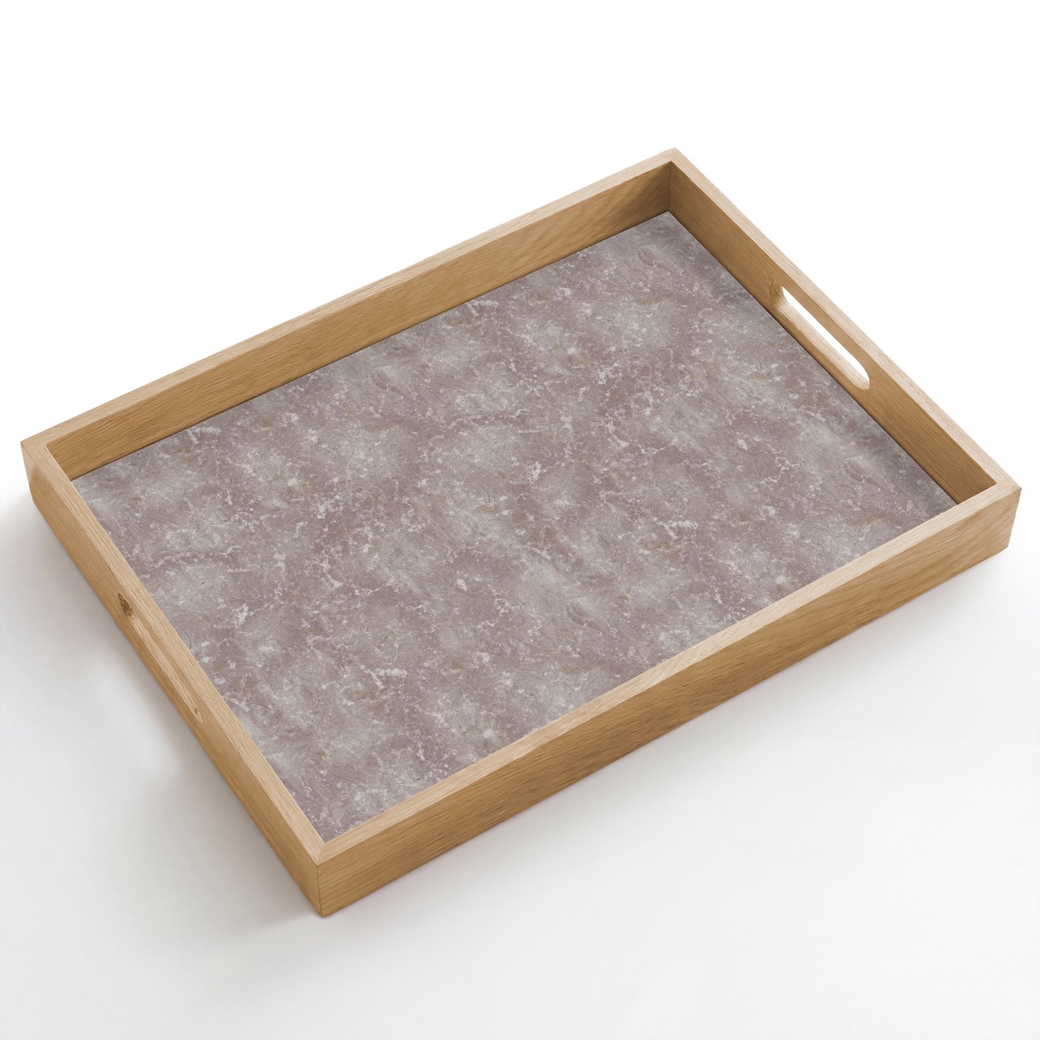 Dienblad hout 50x35 cm - Schootdienblad - Marmer - Patroon - Mauve - Borrelplank rechthoek - Plateau dienbladen