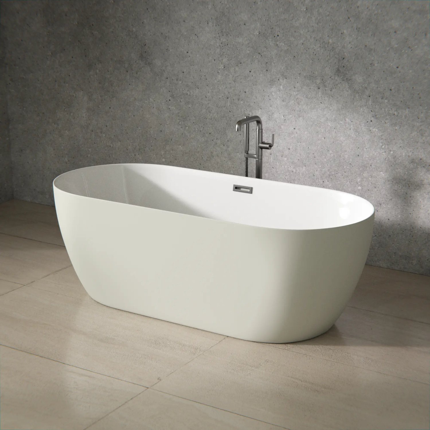 Vrijstaand bad Cleo - 170x75x58cm - Wit
