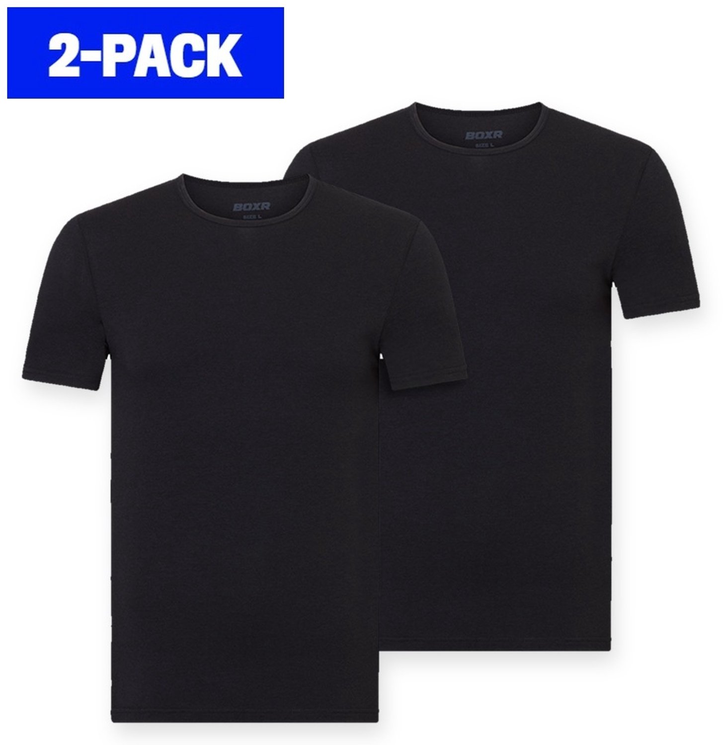 BOXR Underwear - Bamboe T-Shirt Heren - Ronde Hals - Zwart - M - Zijdezacht - Thermo Control- Ondershirt Heren - 2-Pack