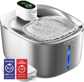 Cat Elite® Draadloze Drinkfontein Kat RVS | Stream – Waterfontein - 4 Liter – Accu tot 45 Dagen – Kattenfontein met Sensor – Stil 25 dB – 3 Standen – Waterdispenser – Incl. 2 Filters