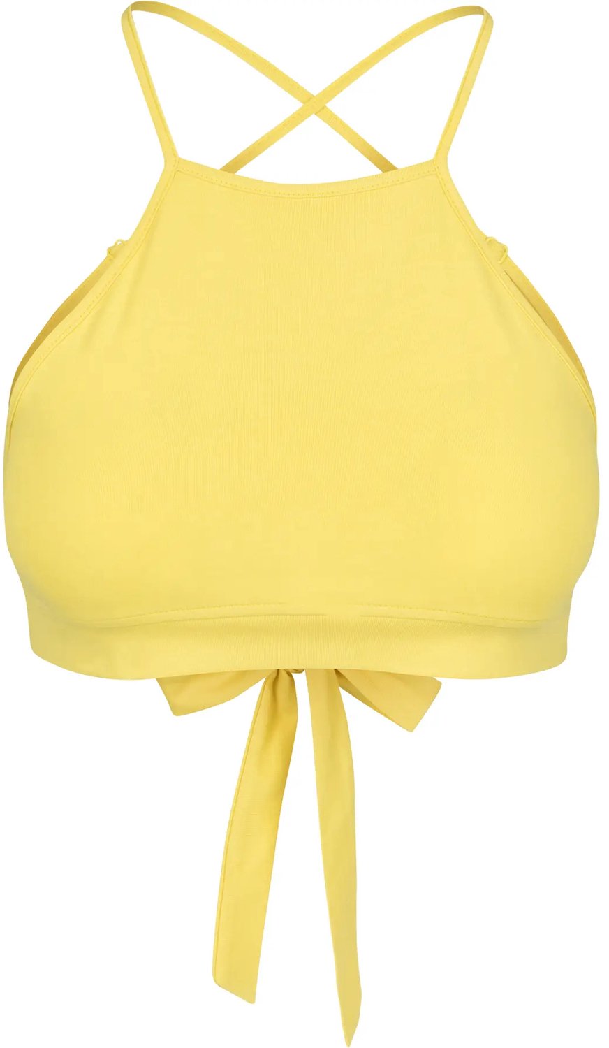 Dames crop top Urban Classic Triangle Geel