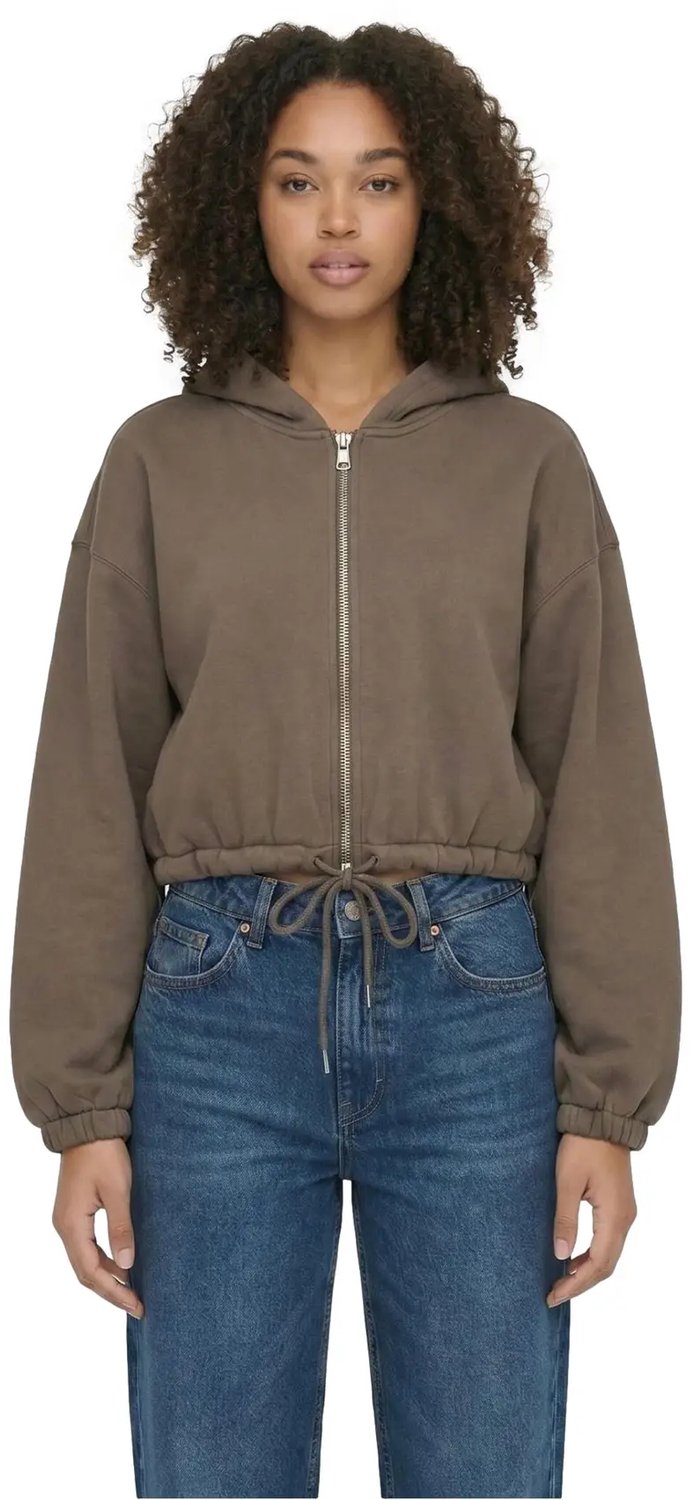 Dames Korte Dikkere Hoodie Urban Classics Deep Taupe