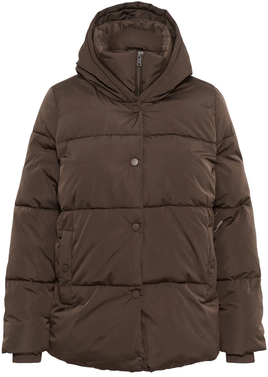 Damesjack met capuchon KAFFE Curve Kclysinda Chocoladebruin